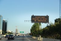 Texas hurricane warning sign